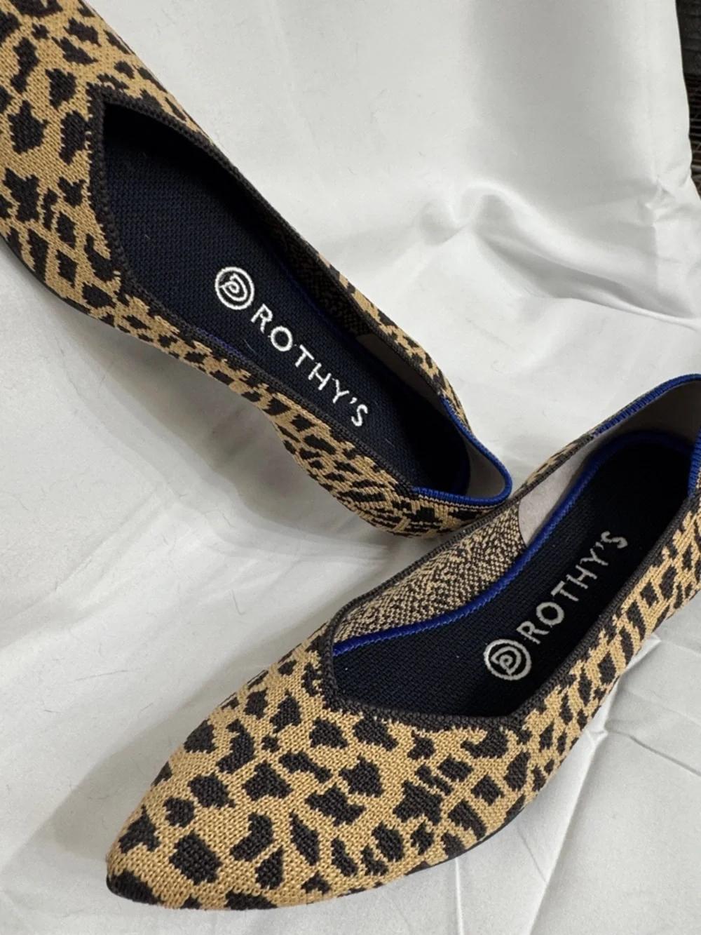 Rothy's Leopard-Print Pointed Flats in Tan and Black - Picture 3 of 5